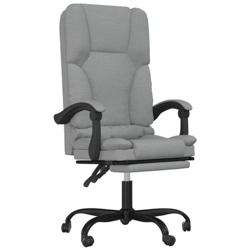 Fauteuil De Massage Inclinable De Bureau Gris Clair Tissu