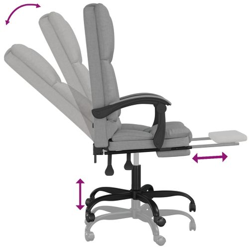 Fauteuil De Massage Inclinable De Bureau Gris Clair Tissu