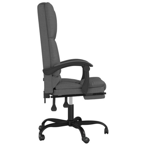 Fauteuil De Massage Inclinable De Bureau Gris Foncé Tissu