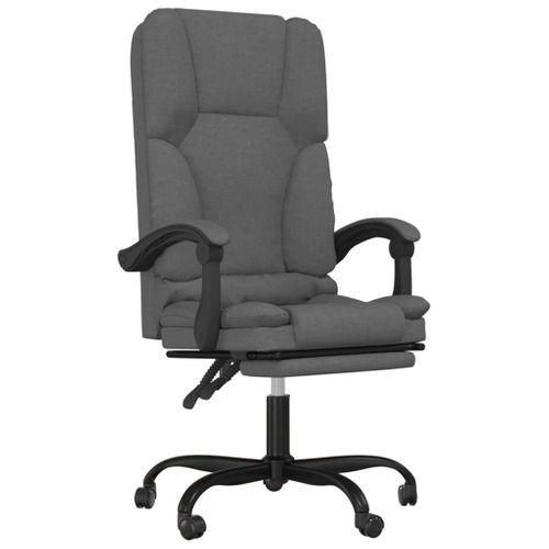 Fauteuil De Massage Inclinable De Bureau Gris Foncé Tissu