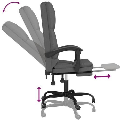 Fauteuil De Massage Inclinable De Bureau Gris Foncé Tissu