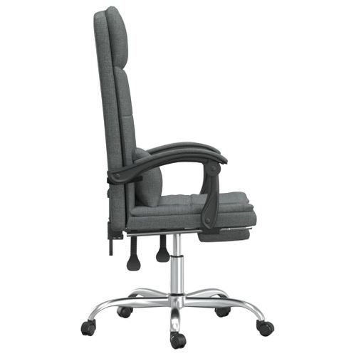 Fauteuil De Massage Inclinable De Bureau Gris Foncé Tissu