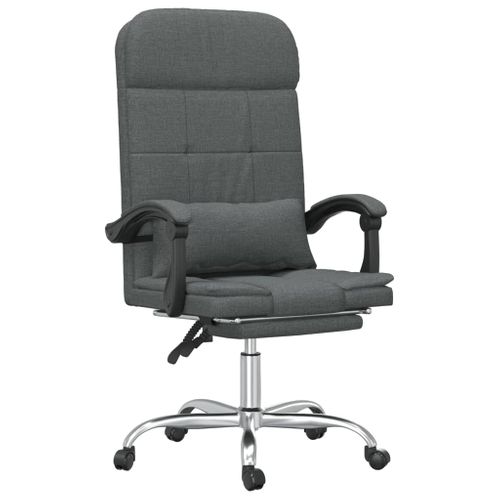 Fauteuil De Massage Inclinable De Bureau Gris Foncé Tissu
