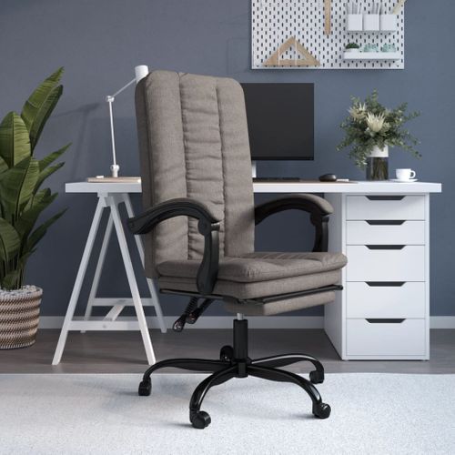 Fauteuil Inclinable De Bureau Taupe Tissu