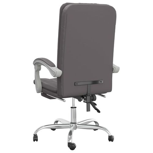 Fauteuil Inclinable De Bureau Gris Similicuir