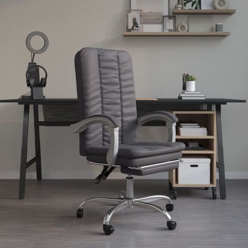 Fauteuil Inclinable De Bureau Gris Similicuir
