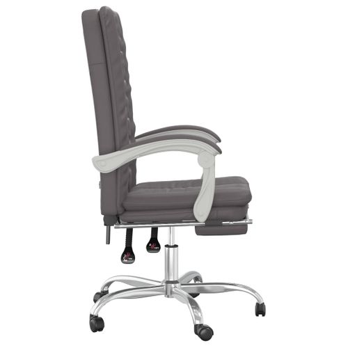 Fauteuil Inclinable De Bureau Gris Similicuir
