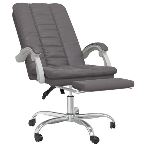 Fauteuil Inclinable De Bureau Gris Similicuir
