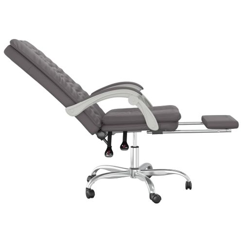 Fauteuil Inclinable De Bureau Gris Similicuir
