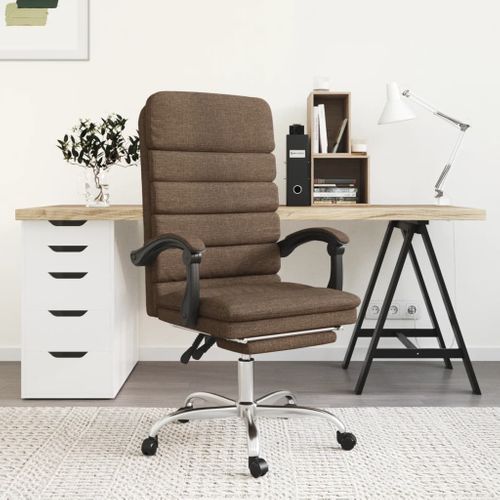 Fauteuil De Massage Inclinable De Bureau Marron Tissu