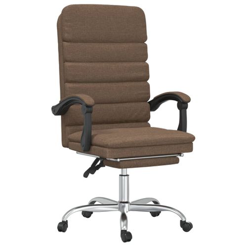 Fauteuil De Massage Inclinable De Bureau Marron Tissu