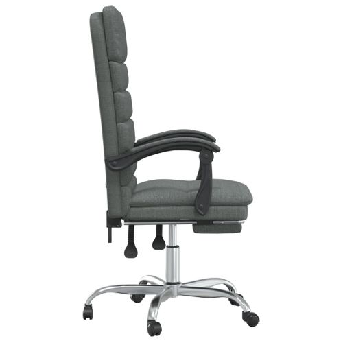 Fauteuil De Massage Inclinable De Bureau Gris Foncé Tissu