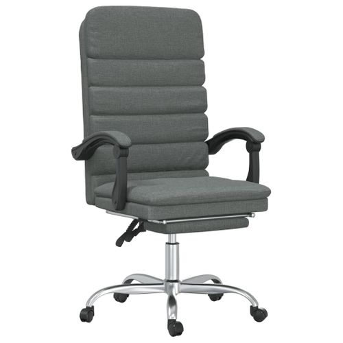 Fauteuil De Massage Inclinable De Bureau Gris Foncé Tissu