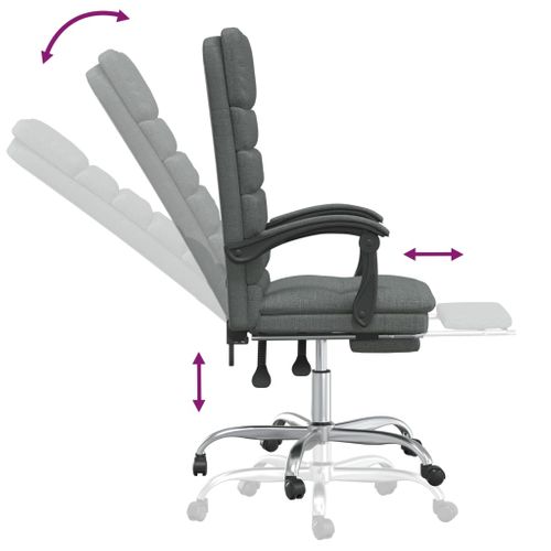 Fauteuil De Massage Inclinable De Bureau Gris Foncé Tissu