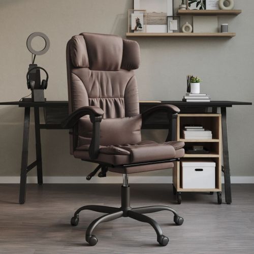 Fauteuil Inclinable De Bureau Marron Simili