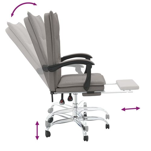 Fauteuil Inclinable De Bureau Taupe Tissu