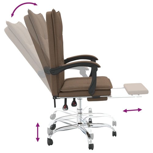 Fauteuil Inclinable De Bureau Marron Tissu