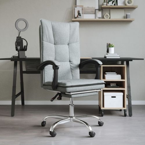 Fauteuil Inclinable De Bureau Gris Foncé Tissu