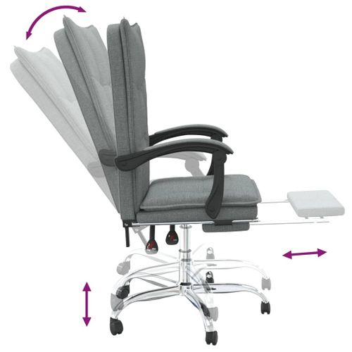 Fauteuil Inclinable De Bureau Gris Foncé Tissu