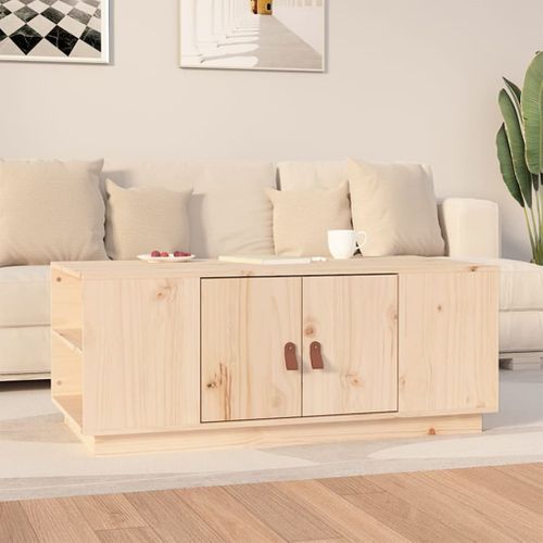 Table Basse 100x50x41 Cm Bois Massif De Pin