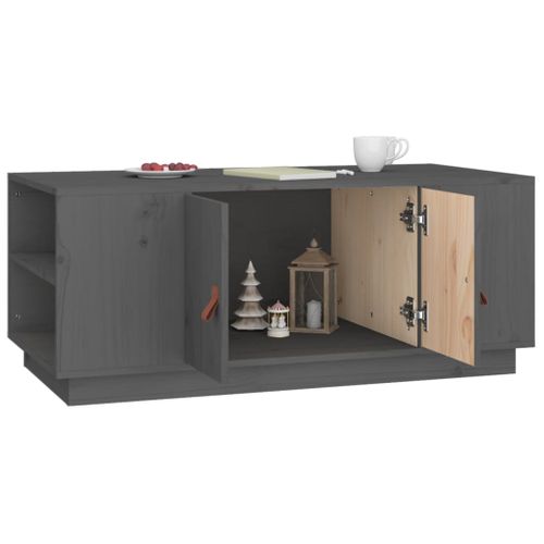 Table Basse Gris 100x50x41 Cm Bois Massif De Pin