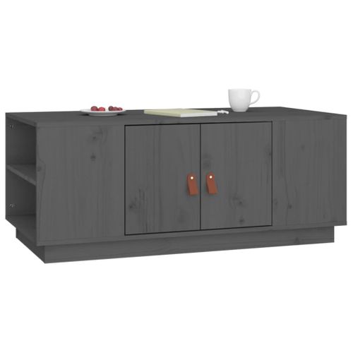 Table Basse Gris 100x50x41 Cm Bois Massif De Pin