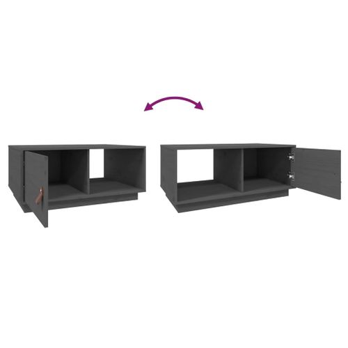 Table Basse Gris 80x50x35,5 Cm Bois Massif De Pin