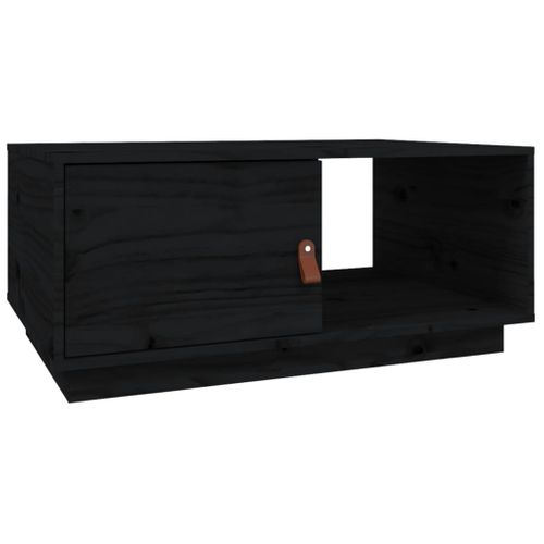 Table Basse Noir 80x50x35,5 Cm Bois Massif De Pin
