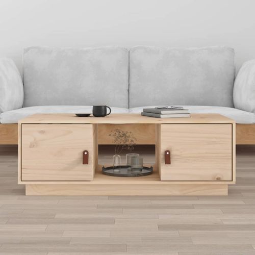Table Basse 100x50x35 Cm Bois Massif De Pin