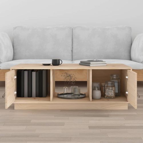 Table Basse 100x50x35 Cm Bois Massif De Pin