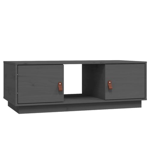 Table Basse Gris 100x50x35 Cm Bois Massif De Pin