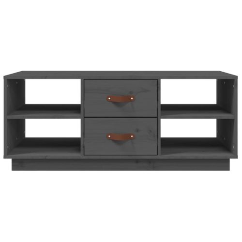 Table Basse Gris 100x50x41 Cm Bois Massif De Pin