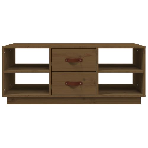 Table Basse Marron Miel 100x50x41 Cm Bois Massif De Pin