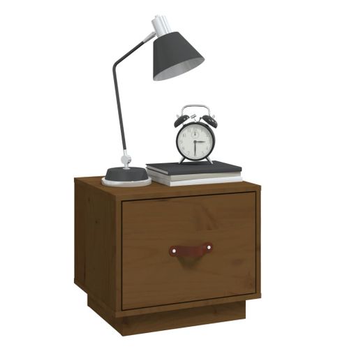 Tables De Chevet 2pcs Marron Miel 40x34x35cm Bois De Pin Massif