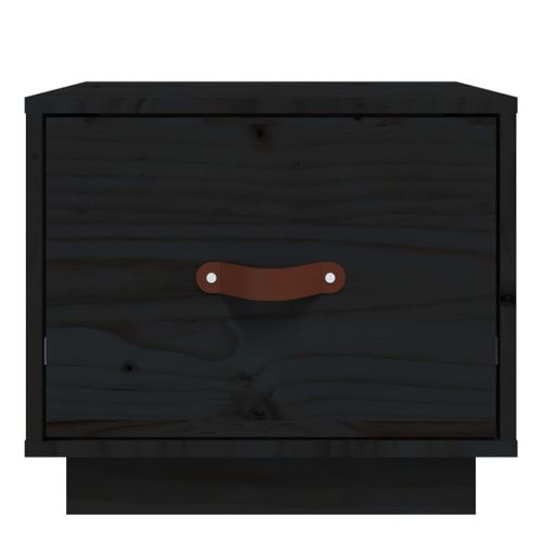 Tables De Chevet 2 Pièces Noir 40x34x35 Cm Bois De Pin Massif