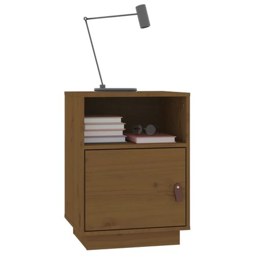 Table De Chevet Marron Miel 40x34x55 Cm Bois De Pin Massif