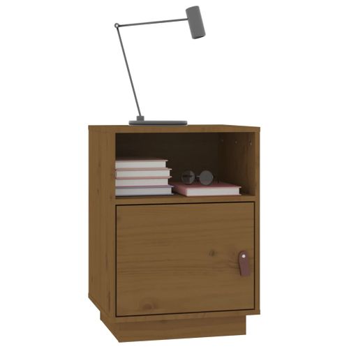 Tables De Chevet 2pcs Marron Miel 40x34x55cm Bois De Pin Massif