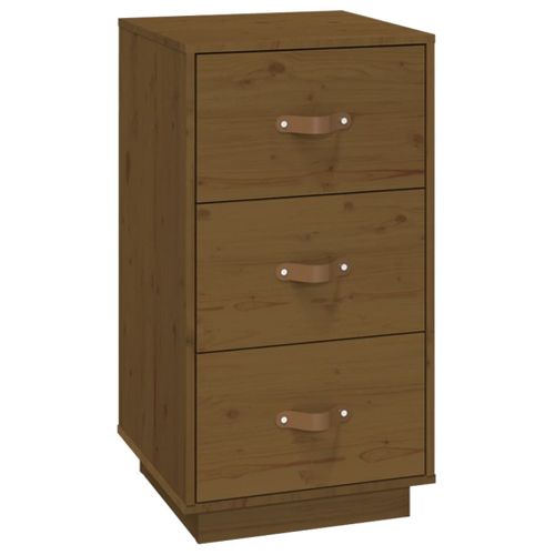   Table De Chevet Marron Miel 40x40x75 Cm Bois De Pin Solide