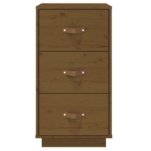   Table De Chevet Marron Miel 40x40x75 Cm Bois De Pin Solide