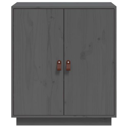 Buffet Gris 65,5x40x75 Cm Bois Massif De Pin