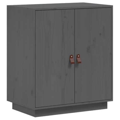 Buffet Gris 65,5x40x75 Cm Bois Massif De Pin