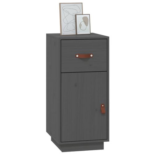 Buffet Gris 34x40x75 Cm Bois Massif De Pin