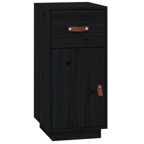 Buffet Noir 34x40x75 Cm Bois Massif De Pin