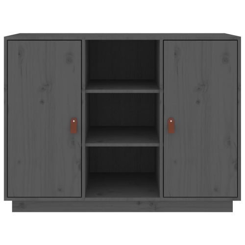 Buffet Gris 100x40x75 Cm Bois Massif De Pin