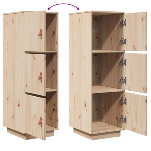 Buffet Haut 34x40x108,5 Cm Bois Massif De Pin