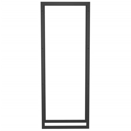Portant De Bois De Chauffage Noir Mat 50x28x132 Cm Acier