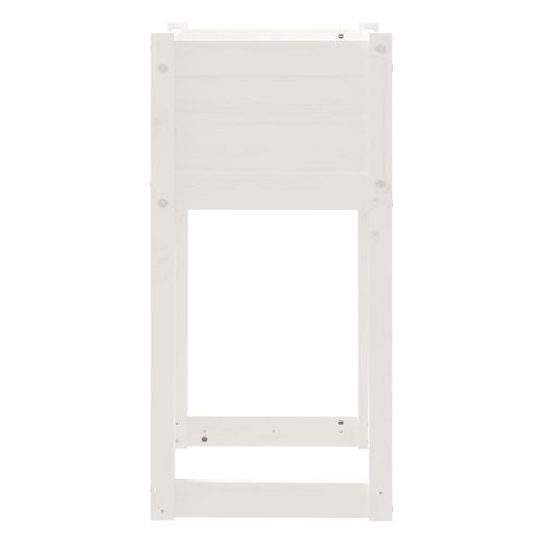 Jardinières 2 Pièces Blanc 40x40x81 Cm Bois Massif De Pin