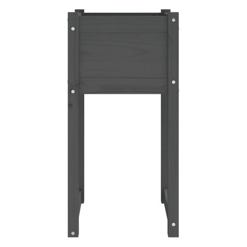 Jardinière Gris 40x40x81 Cm Bois Massif De Pin