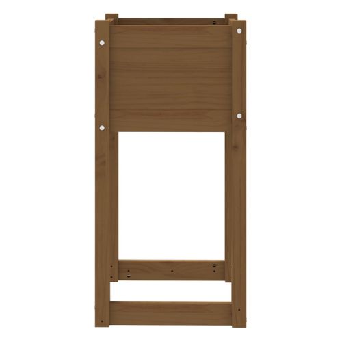 Jardinière Marron Miel 40x40x81 Cm Bois Massif De Pin