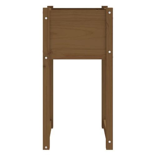 Jardinière Marron Miel 40x40x81 Cm Bois Massif De Pin